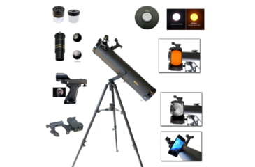 Image of Galileo 800mm x 95mm Reflector Telescope w/ Smartphone Adapter, Black, G-80095SPASF