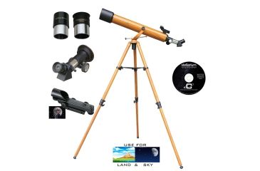 Image of 800x60mm Wood Grain Refractor Telescope Kit