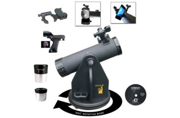 Image of Galileo G-SPA 500mm x 80mm Table Top Dobsonian Reflector Telescope w/Smartphone Adapter, Black, NSN N, SS-G80DB