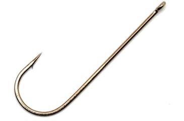 Image of Gamakatsu 0 Aberdeen Hook, Needle Point, Long Shank, Light Wire, Ringed Eye, Bronze, Size 1, 10 per Pack, 9108, Bronze, 1, 09110