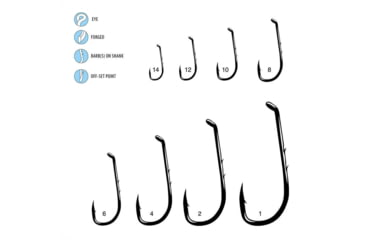 Image of Gamakatsu 0 Baitholder Hook, Needle Point, Sliced Shank Offset, Ringed Eye, Bronze, Size 12, 10 per Pack, 5104