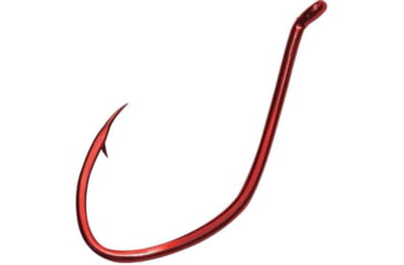 Image of Gamakatsu Big River Bait Hook, Needle Point, Wide Gap, Offset, All Purpose, Up Eye, Red, Size 4/0, 6 per Pack, 225314