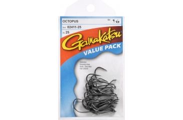 Image of Gamakatsu Black Octopus Hook 25 Pack - #1/0 078216