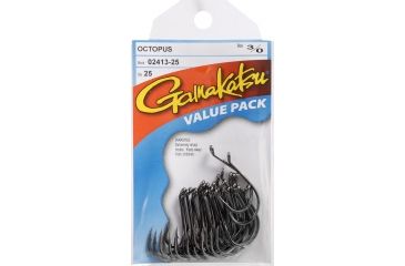 Image of Gamakatsu Black Octopus Hook 25 Pack - #3/0 078218