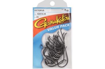 Image of Gamakatsu Black Octopus Hook 25 Pack - #4/0 078219