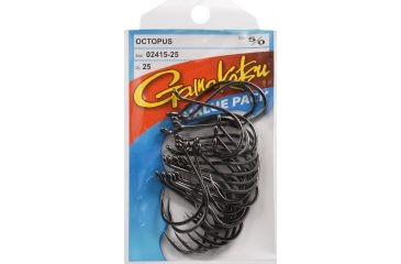 Image of Gamakatsu Black Octopus Hook 25 Pack - #5/0 078221