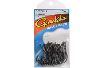 Image of Gamakatsu Black Octopus Hook 25 Pack - #6/0 078222