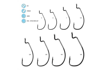 Image of Gamakatsu EWG Shank Black Worm Hook - Size 2/0 792895