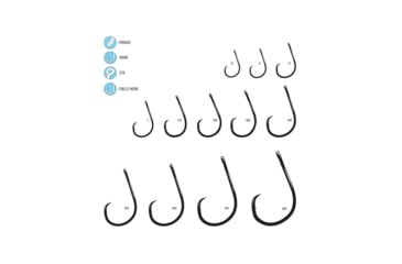 Image of Gamakatsu Octopus Circle Straight Eye Inline-Point Nano Alpha Fishing Hook, Size 2/0, Black, 265212