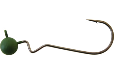 Image of Gamakatsu Skip Gap Jig Head, Needle Point, Worm, Ringed Eye, Pumpkin Green, Size 4/0, 4 per Pack, 293414-P-3/16
