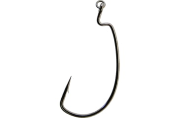 Image of Gamakatsu Superline Worm Hook with Ring, Needle Point, Extra Wide Gap, Ringed Eye, NS Black, Size 4/0, 4 per Pack, 74414R