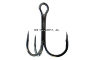 Image of Gamakatsu Treble Hook, Needle Point, Round Bend, 2X Heavy Wire, NS Black, Size 1, 7 per Pack, 57410