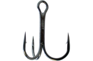 Image of Gamakatsu Treble Hook, Needle Point, Round Bend, 2X Heavy Wire, NS Black, Size 4, 11 per Pack, 57408