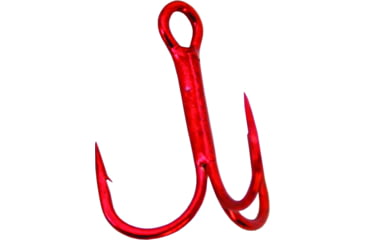 Image of Gamakatsu Treble Hook, Needle Point, Round Bend, 2X Heavy Wire, Red, Size 2, 8 per Pack, 57309