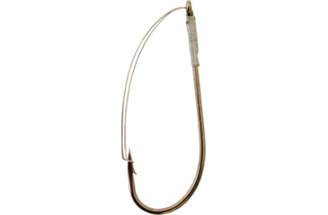 Image of Gamakatsu Worm Hook with Wire Weed Guard, Needle Point Ringed Eye, Bronze, Size 1/0, 4 per Pack, 65111