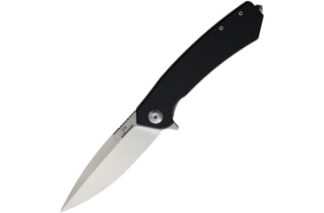 Image of Ganzo Knives Adimanti Framelock Black Folding Knife, 3.38 satin finish D2 tool steel blade, Black G10 handle with stainless back handle, SKIMEN-BK