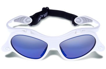 Image of Gargoyles Gamer Sunglasses w/ White Frame, Green w/Blue Mirror Lens GAR10700067