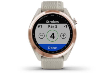 Image of Garmin Approach S42 GPS Smartwatch, Rose Gold with Light Sand Band, 010-02572-12
