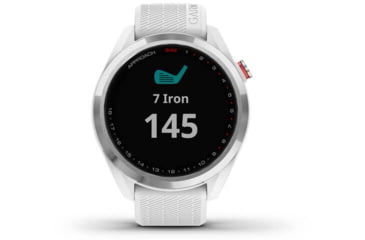 Image of Garmin Approach S42 GPS Smartwatch, Stainless Steel with White Band, 010-02572-11