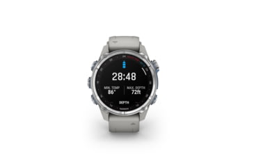 Image of Garmin Descent Mk3 43mm, Stainless Steel with Fog Gray Silicone Band, 010-02753-03