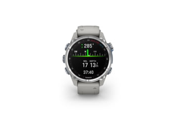Image of Garmin Descent Mk3 43mm, Stainless Steel with Fog Gray Silicone Band, 010-02753-03