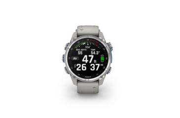 Image of Garmin Descent Mk3 43mm, Stainless Steel with Fog Gray Silicone Band, 010-02753-03