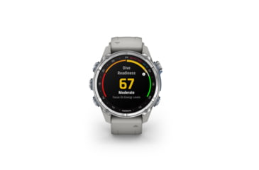 Image of Garmin Descent Mk3 43mm, Stainless Steel with Fog Gray Silicone Band, 010-02753-03