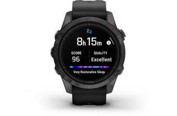 Image of Garmin Epix Pro Gen 2 - Sapphire Edition Watches, 42mm, Carbon Gray DLC Titanium w/ Black Band, 010-02802-14