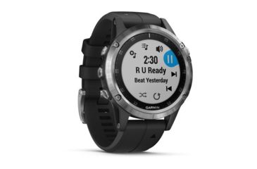 Image of Garmin Fenix 5 Plus, Glass, GPS Watch, NA, Black/Silver 010-01988-10