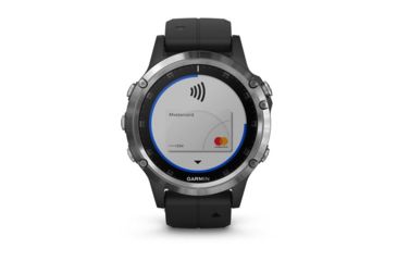 Image of Garmin Fenix 5 Plus, Glass, GPS Watch, NA, Black/Silver 010-01988-10