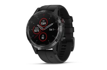 Image of Garmin Fenix 5 Plus, Sapphire, GPS Watch, NA, Black/Black 010-01988-00