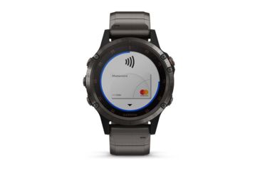 Image of Garmin Fenix 5 Plus, Sapphire, GPS Watch, NA, Carbon Gray/DLC Ti 010-01988-02
