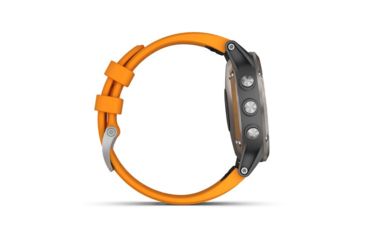 Image of Garmin Fenix 5 Plus, Sapphire, GPS Watch, NA, Ti/Solar Flare Orange 010-01988-04