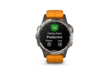 Image of Garmin Fenix 5 Plus, Sapphire, GPS Watch, NA, Ti/Solar Flare Orange 010-01988-04