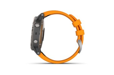 Image of Garmin Fenix 5 Plus, Sapphire, GPS Watch, NA, Ti/Solar Flare Orange 010-01988-04