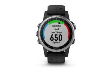 Image of Garmin Fenix 5S Plus, Glass, GPS Watch, NA, Black/Silver 010-01987-20