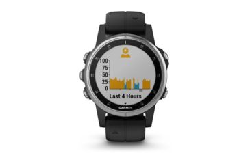 Image of Garmin Fenix 5S Plus, Glass, GPS Watch, NA, Black/Silver 010-01987-20
