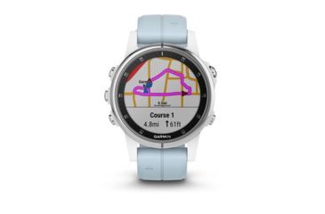 Image of Garmin Fenix 5S Plus, Glass, GPS Watch, NA, White/Sea Foam 010-01987-22