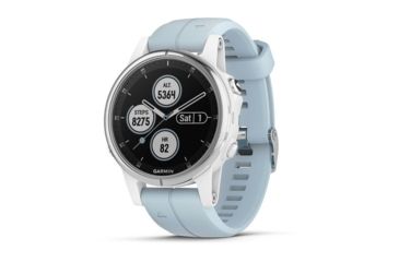 Image of Garmin Fenix 5S Plus, Glass, GPS Watch, NA, White/Sea Foam 010-01987-22