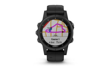 Image of Garmin Fenix 5S Plus, Sapphire, GPS Watch, NA, Black/Black 010-01987-02