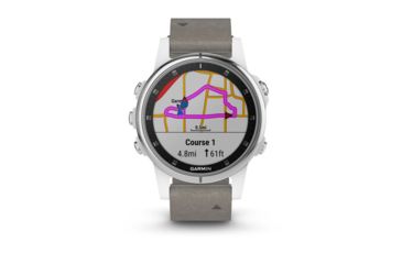 Image of Garmin Fenix 5S Plus, Sapphire, GPS Watch, NA, White/Gray 010-01987-04