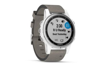 Image of Garmin Fenix 5S Plus, Sapphire, GPS Watch, NA, White/Gray 010-01987-04
