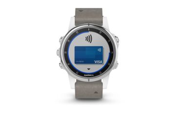 Image of Garmin Fenix 5S Plus, Sapphire, GPS Watch, NA, White/Gray 010-01987-04