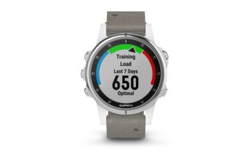 Image of Garmin Fenix 5S Plus, Sapphire, GPS Watch, NA, White/Gray 010-01987-04