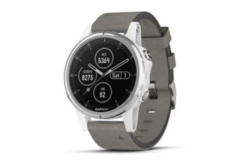 Image of Garmin Fenix 5S Plus, Sapphire, GPS Watch, NA, White/Gray 010-01987-04