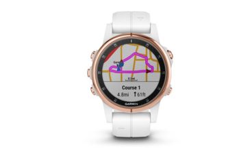 Image of Garmin Fenix 5S Plus, Sapphire, GPS Watch, NA, White Rose Gold/White 010-01987-06
