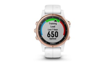 Image of Garmin Fenix 5S Plus, Sapphire, GPS Watch, NA, White Rose Gold/White 010-01987-06