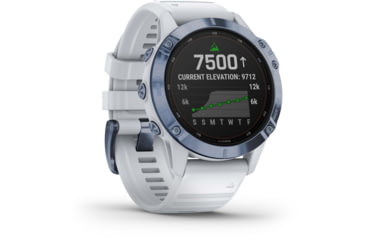 Image of Garmin Fenix 6 Pro Solar Watch, Mineral Blue w/Whitestone band, 010-02410-18