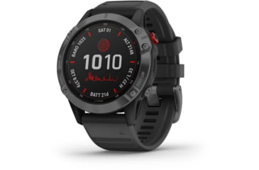 Image of Garmin Fenix 6 Pro Solar Watch, Slate Gray with Black Band, 010-02410-14