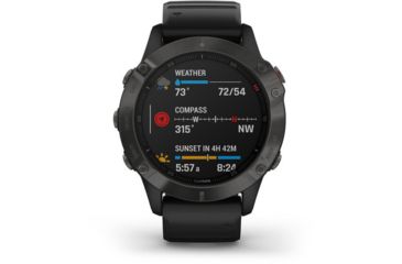 Image of Garmin Fenix 6 Sapphire Multisport Fitness Watch, Gray w/Black Band, 010-02158-10